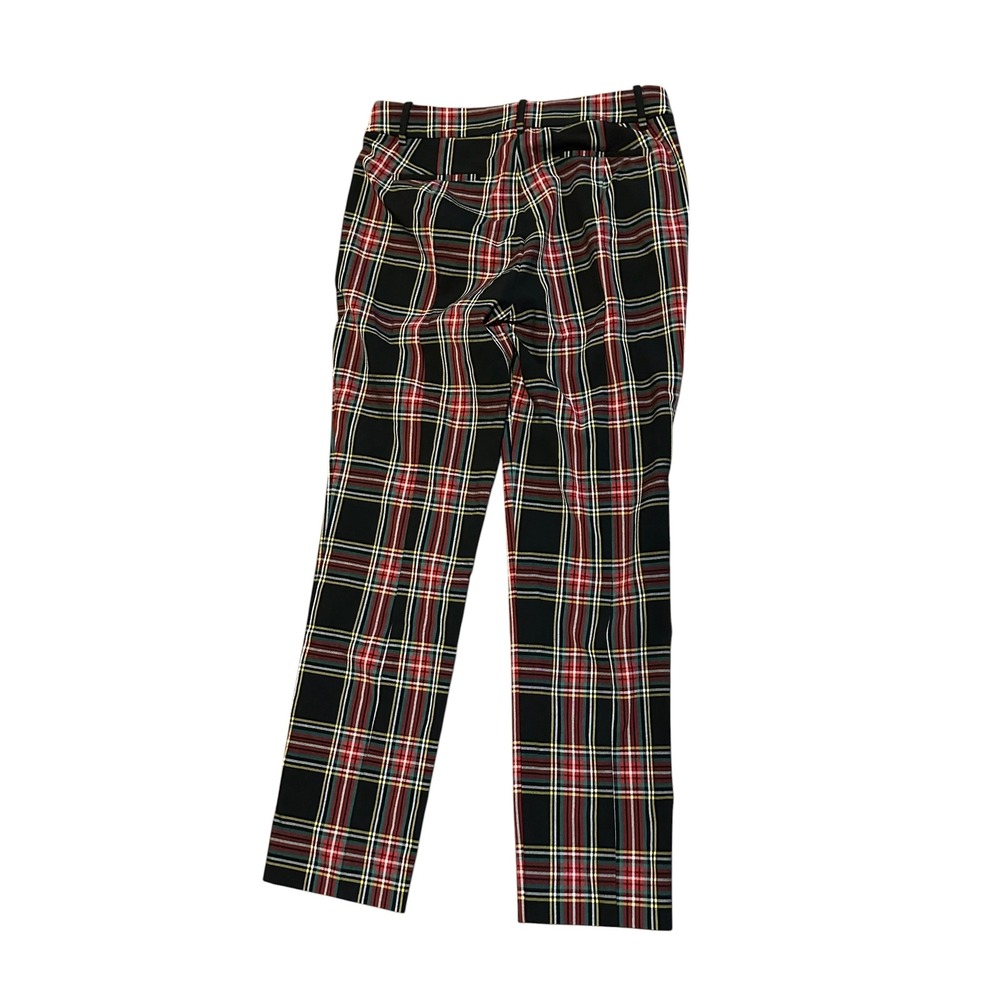 J.Crew Ruby Full-Length Pant Black Plaid Tartan Straight Leg Trousers Size 8